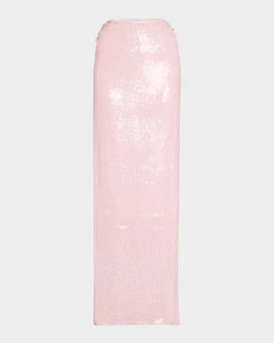 DRIES VAN NOTEN RUCHED SEQUIN MAXI SKIRT