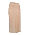 Dries Van Noten Pink Fitted Draped Midi Skirt In Nude