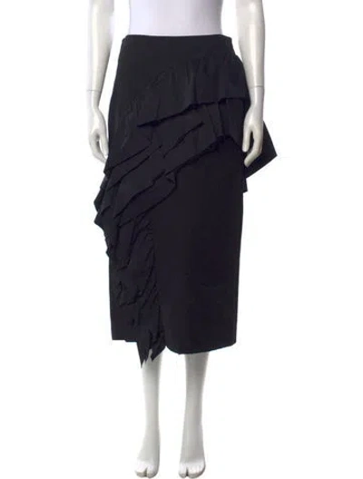 Pre-owned Dries Van Noten Ruffle Embellishment Midi Length Skirt In Blue