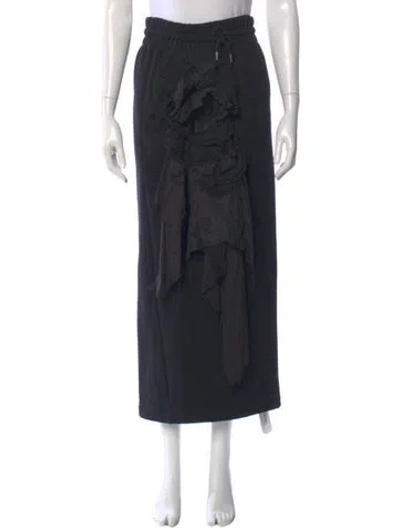 Pre-owned Dries Van Noten Ruffle Embellishment Midi Length Skirt In Gray