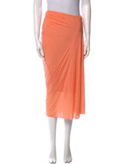 Pre-owned Dries Van Noten Ruffle Embellishment Midi Length Skirt In Orange