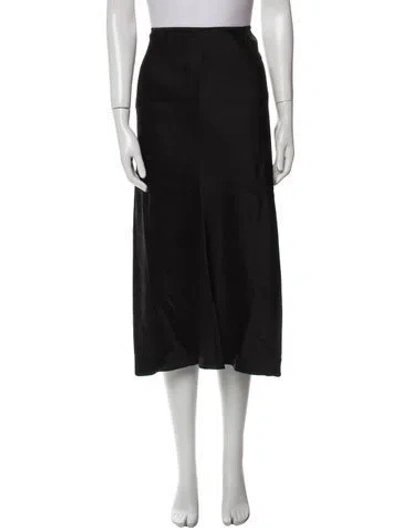 Pre-owned Dries Van Noten Ruffle Embellishment Midi Length Skirt W/ Tags In Black