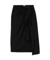 Dries Van Noten Ruffle-trim Cotton Midi Skirt In Black