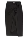 Dries Van Noten Ruffled Asymmetric Midi Skirt In Black