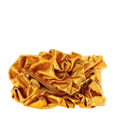 Dries Van Noten Ruffled Clutch In Orange