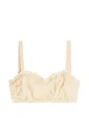 Dries Van Noten Carly Bra Dress Ruched Ruffle Sheer In Neutral
