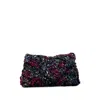 Dries Van Noten Embellished Embroidered Clutch In Purple/blue