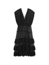 Dries Van Noten Ruffled Polka-dot Cotton-blend Mesh Midi Dress In Black