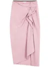 Dries Van Noten Ruffled Midi Skirt In Pink