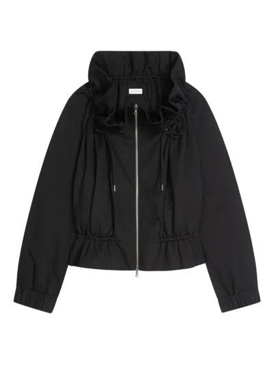 DRIES VAN NOTEN RUFFLED-NECK ZIP-UP JACKET