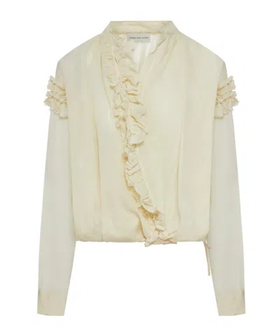 Dries Van Noten Ruffled Shirt In Neutral