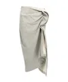 Dries Van Noten Twisted Cotton-jersey Midi Skirt In Gray