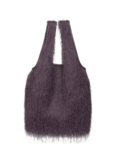 Dries Van Noten Ruffled Tote Bag In Purple