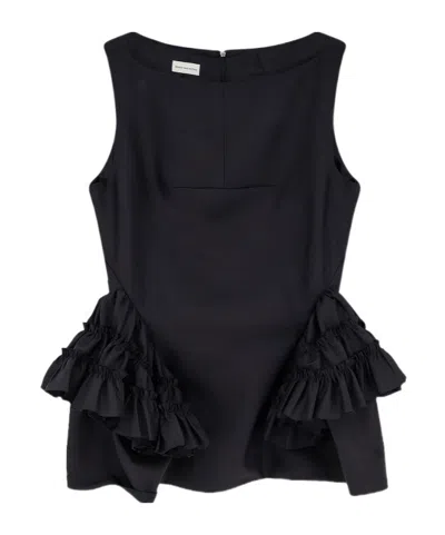 Dries Van Noten Ruffled Vest In Black