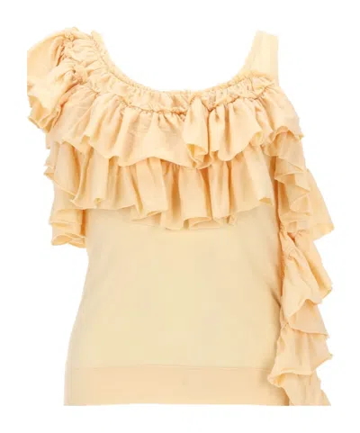Dries Van Noten Ruffled Vest In Yellow