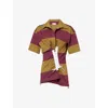 DRIES VAN NOTEN RUGBY-STYLE CINCHED-WAIST STRIPED COTTON-JERSEY TOP