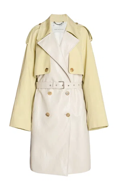 Dries Van Noten Rulan Cropped Cotton Trench Coat In Neutral
