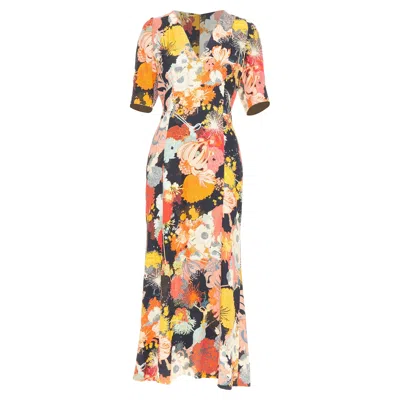 Dries Van Noten Runway Floral Midi Dress In Multi