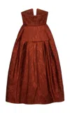 Dries Van Noten Saffy Embossed Midi Skirt In Red