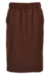 Dries Van Noten Elastic Waistband Skirt Knee-length Side Pockets