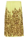 Dries Van Noten Embellished Midi Skirt With Side Tie Detail In Gold
