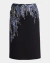 Dries Van Noten Samba Sequin Embroidered Crepe Skirt In Black