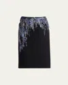 Dries Van Noten Samba Sequin Embroidered Crepe Skirt In Black