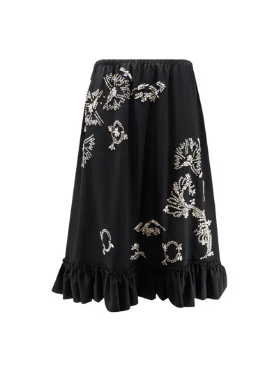Dries Van Noten Samila Skirt With Rhinestones In Black