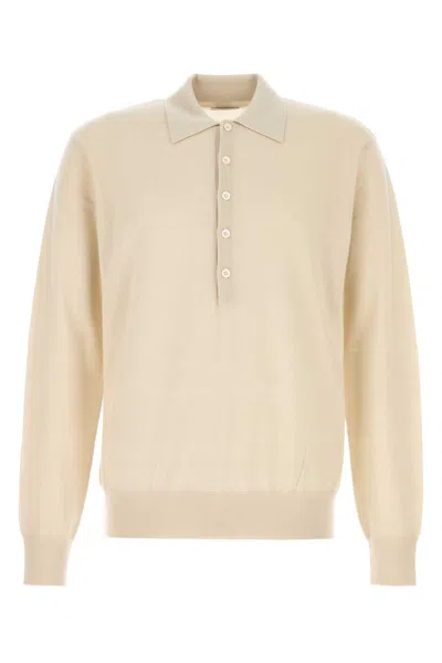 Dries Van Noten Sand Wool Muano Polo Shirt In Brown