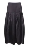 Dries Van Noten Sanni Pleated Satin Midi Skirt In Purple