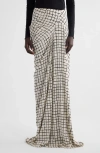 DRIES VAN NOTEN DRIES VAN NOTEN SAREN GRID PRINT STRETCH SILK SKIRT