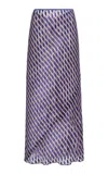 Dries Van Noten Sati Diagonal-striped Satin Skirt In Animal Print