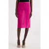 Dries Van Noten Sati Stretch Silk Midi Skirt In Fuchsia