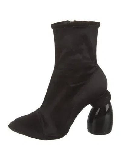 Pre-owned Dries Van Noten Satin Boots In Black