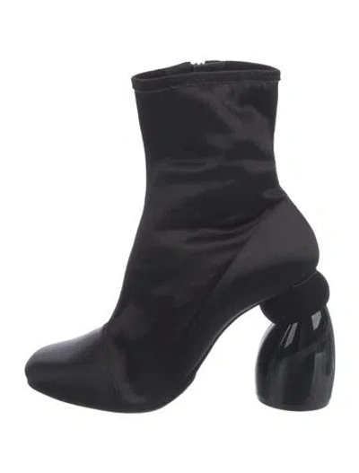 Pre-owned Dries Van Noten Satin Boots In Black