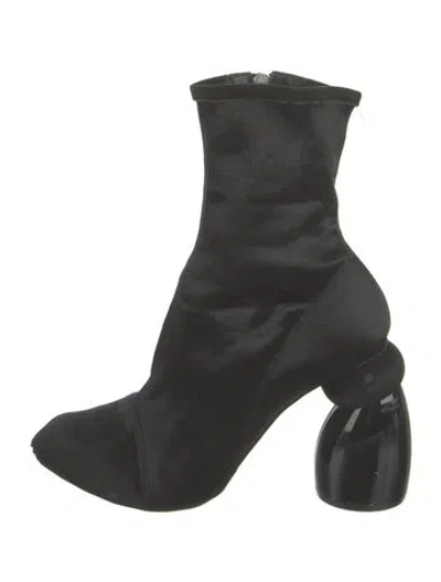 Pre-owned Dries Van Noten Satin Boots In Black