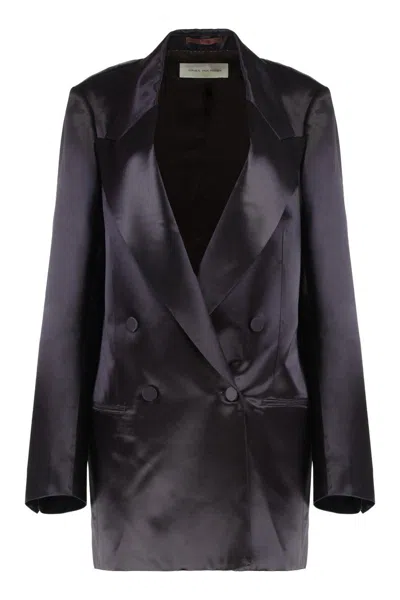 DRIES VAN NOTEN DRIES VAN NOTEN SATIN DOUBLE-BREASTED JACKET