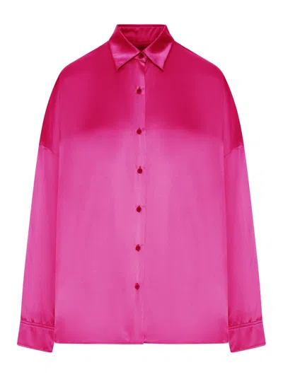 Dries Van Noten Satin-effect Silk Shirt In Pink