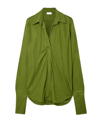 Dries Van Noten Satin-jersey Shirt In Green