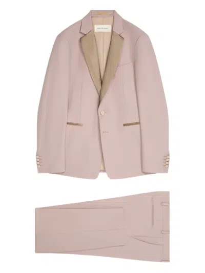 Dries Van Noten Satin-lapel Wool Suit In Pink