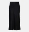 Dries Van Noten Satin Midi Skirt In Black