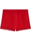 Dries Van Noten Satin Mini Shorts In Red