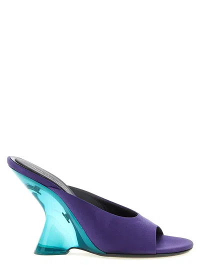 Dries Van Noten Satin Mules In Purple