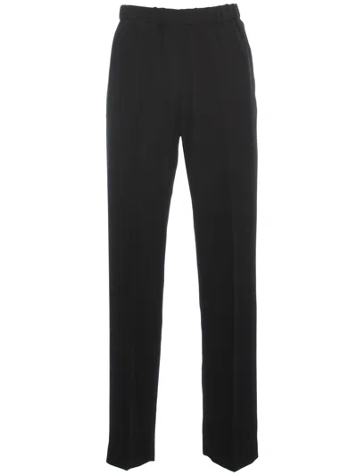 Dries Van Noten Satin Pants Elastic W/slim Bottom In Black