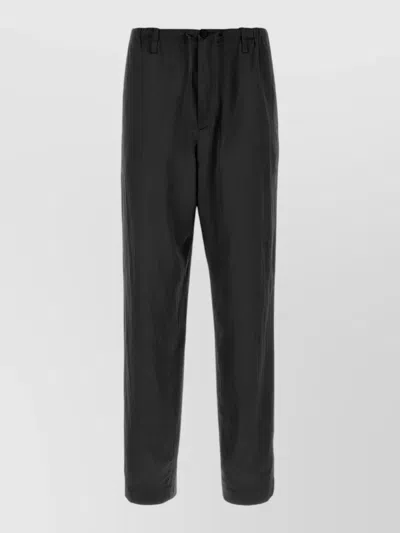 Dries Van Noten Satin Penny Trousers Button Detail Pocket In Multi