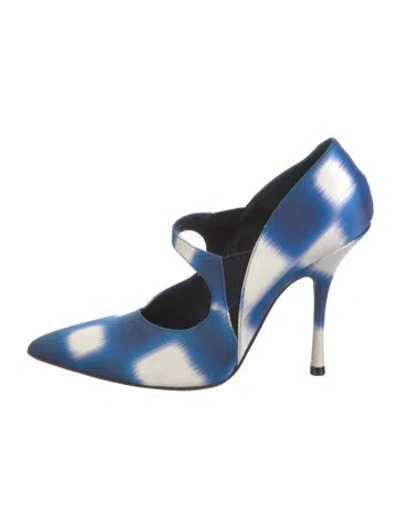 Pre-owned Dries Van Noten Satin Printed Slingback Pumps In Multi