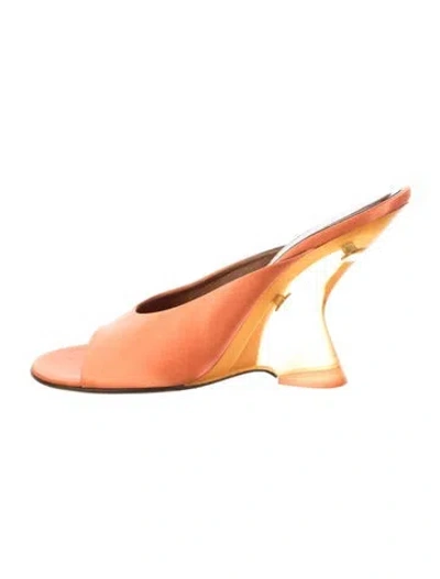 Pre-owned Dries Van Noten Satin Slides In Orange