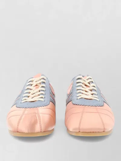 Dries Van Noten Satin Sneaker Quilted Texture Contrast Stitching Sole In Brown