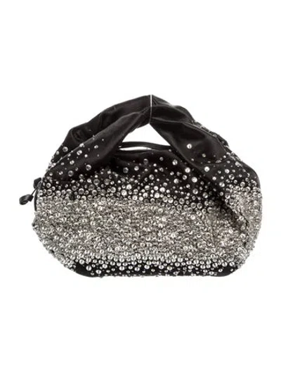 Pre-owned Dries Van Noten Satin Top Handle Bag W/ Tags In Black