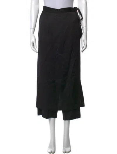 Pre-owned Dries Van Noten Satin Wide Leg Pants In Black